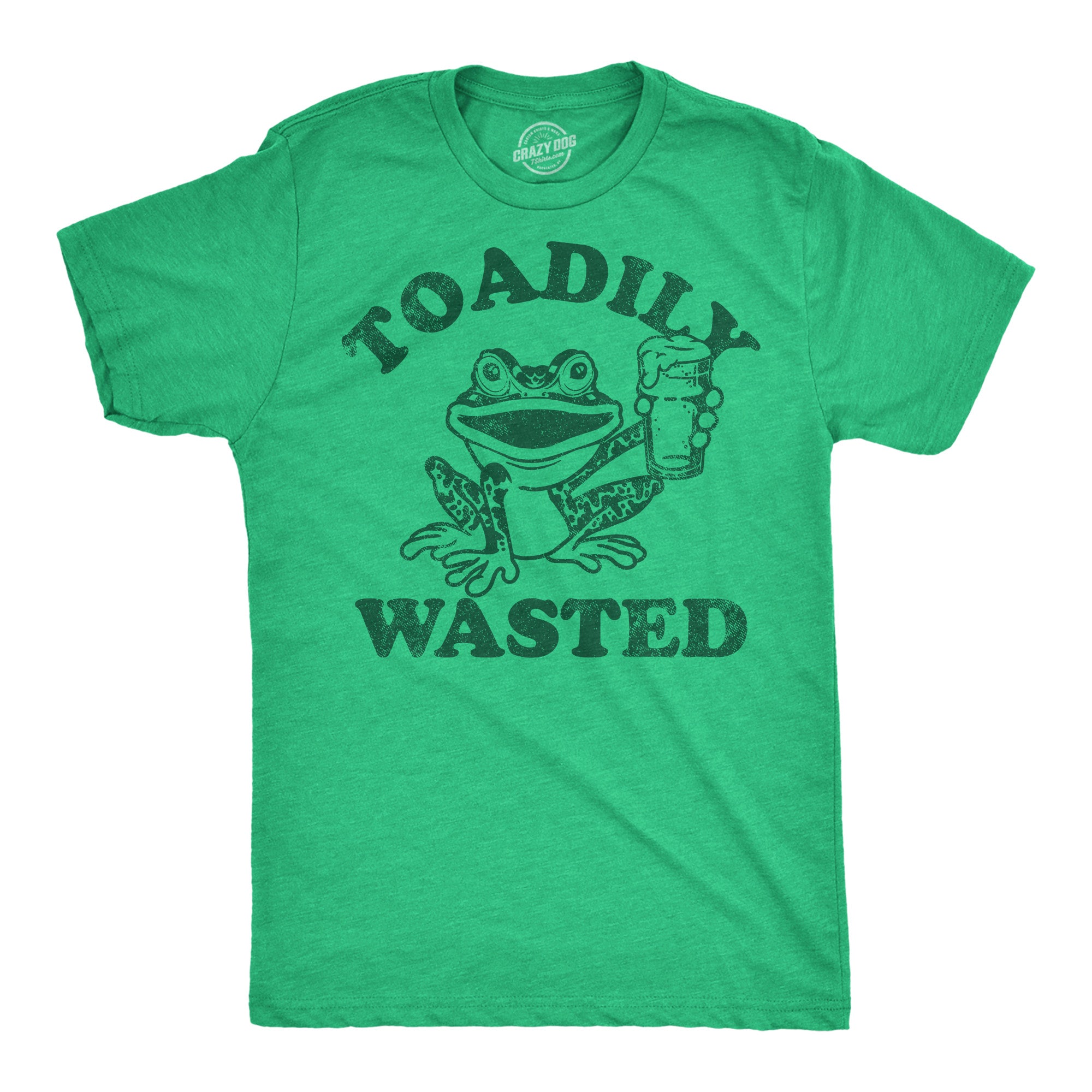 Funny Heather Green - Toadily Wasted Toadily Wasted Mens T Shirt Nerdy animal Drinking sarcastic Tee
