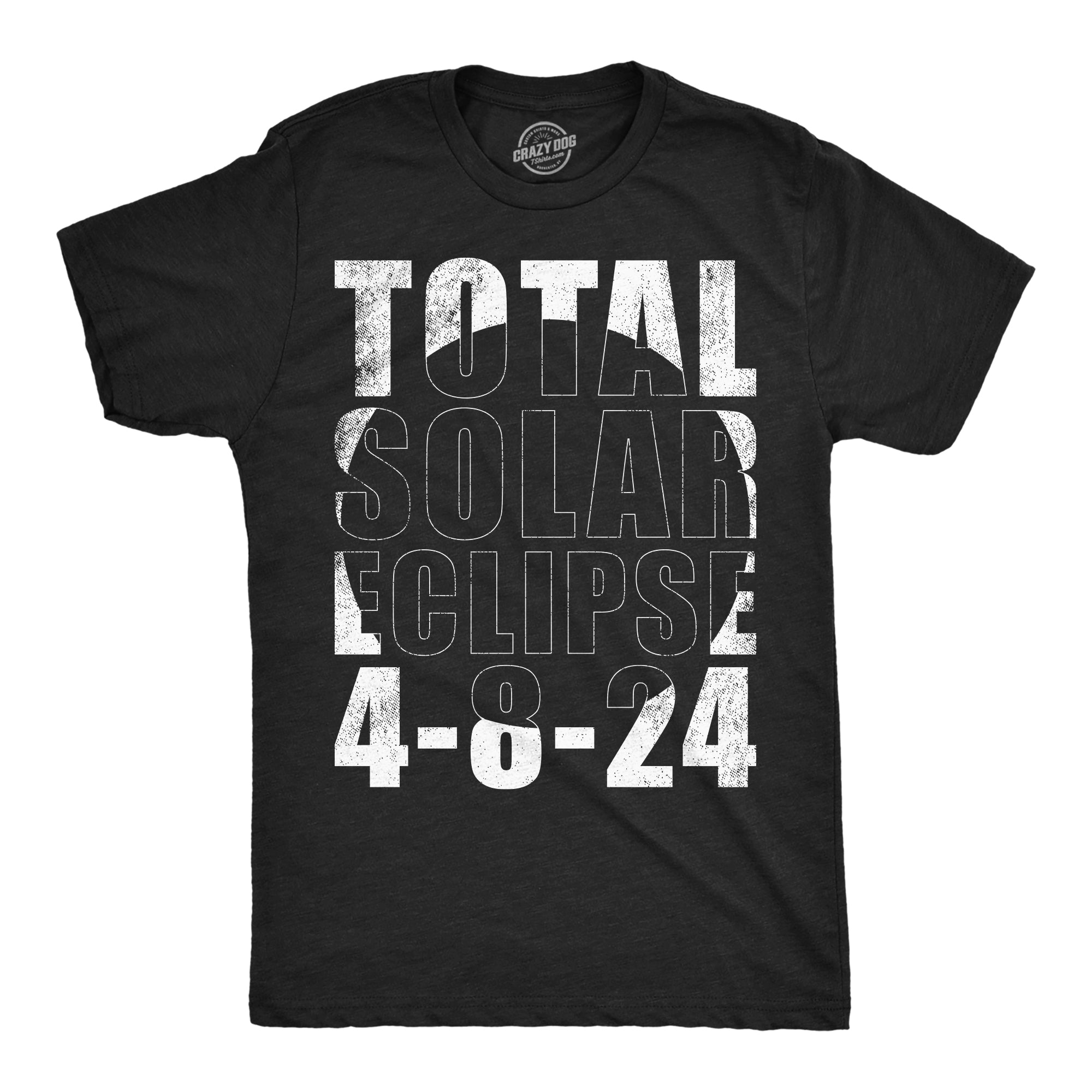 Funny Heather Black - Total Solar Eclipse 2024 Total Solar Eclipse 2024 4 8 24 Mens T Shirt Nerdy space Tee