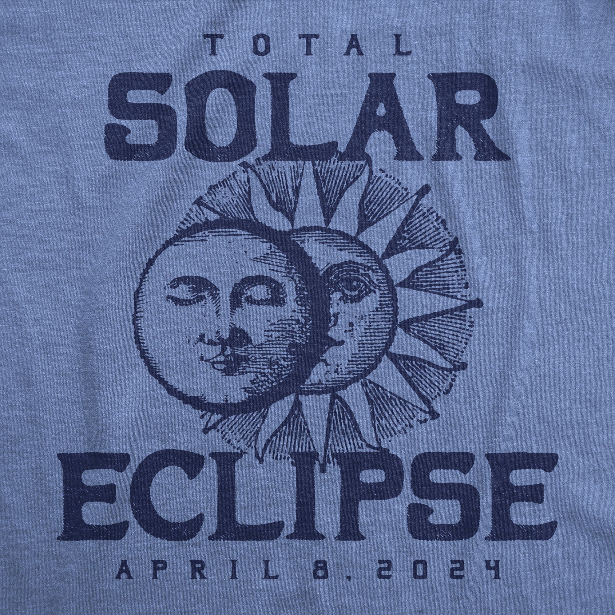 Funny Light Heather Blue - Vintage 2024 Solar Eclipse Vintage 2024 Total Solar Eclipse Mens T Shirt Nerdy Space Tee