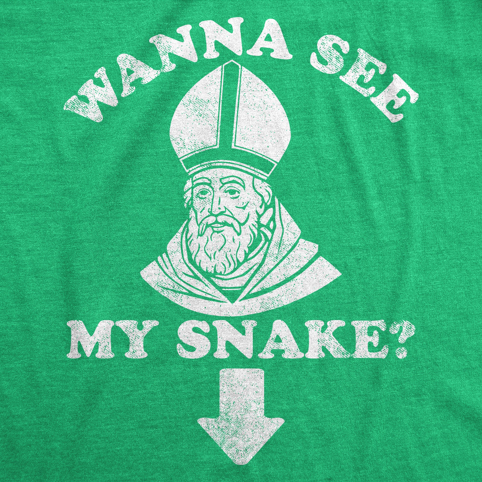 Funny Heather Green - Wanna See My Snake Wanna See My Snake Mens T Shirt Nerdy Saint Patrick's Day Sarcastic Tee
