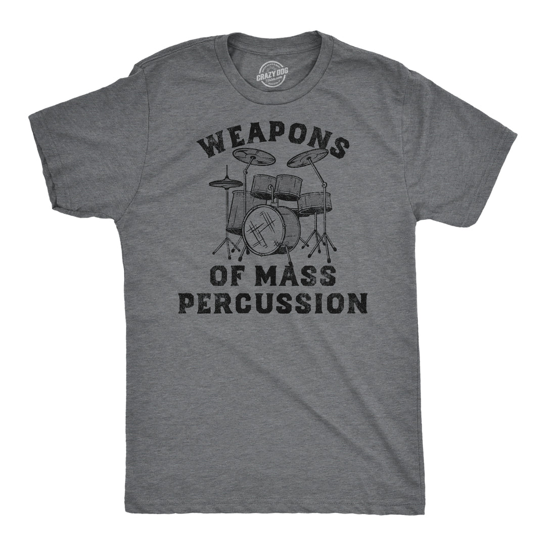 Funny Dark Heather Grey - Mass Percussion Weapons of Mass Percussion Mens T Shirt Nerdy Music Tee