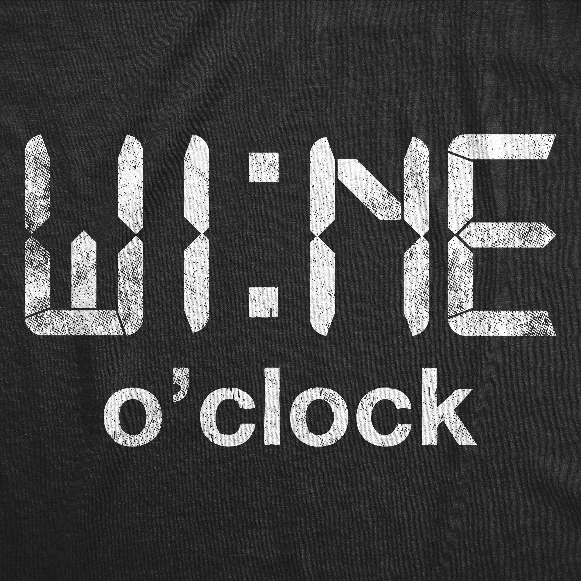 Funny Heather Black - Wine O Clock Wine O Clock Womens T Shirt Nerdy Wine Drinking Tee