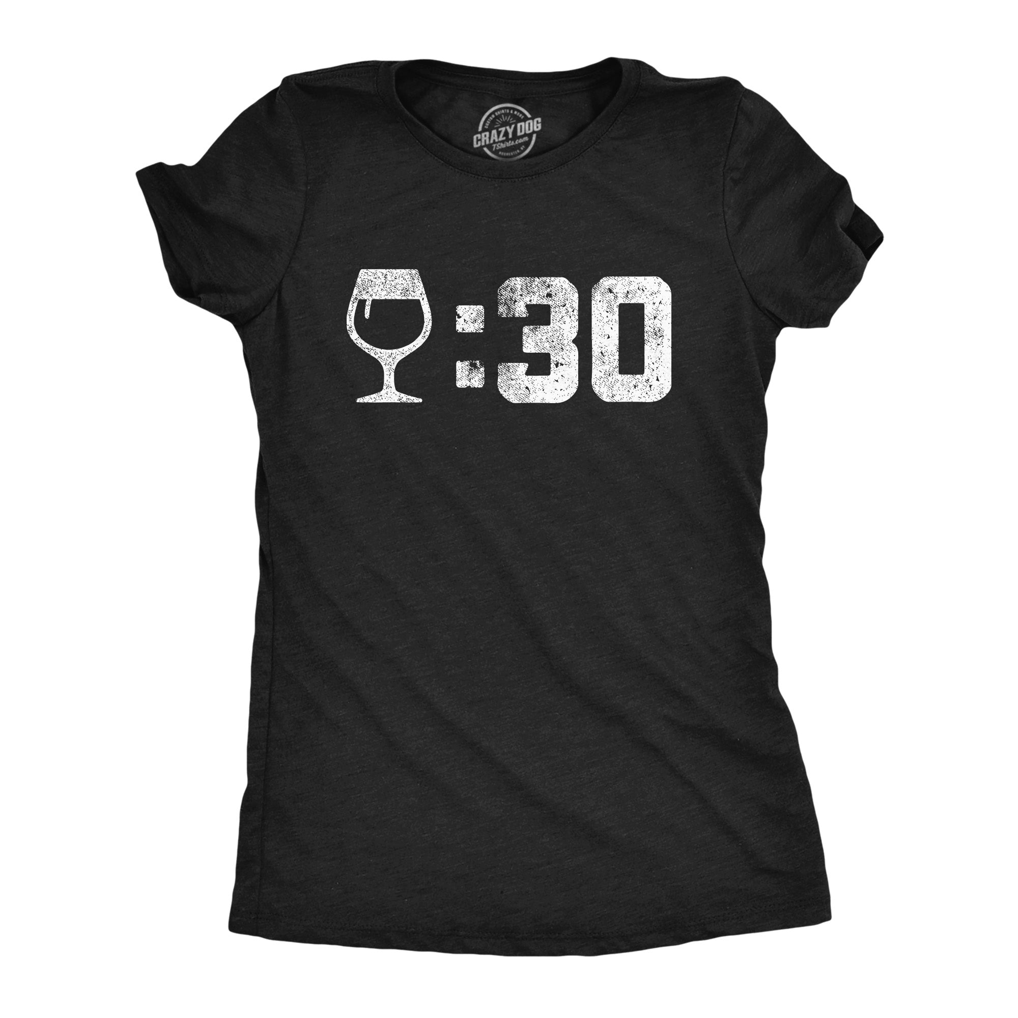 Funny Heather Black - Wine30 Wine30 Womens T Shirt Nerdy Wine Drinking Tee