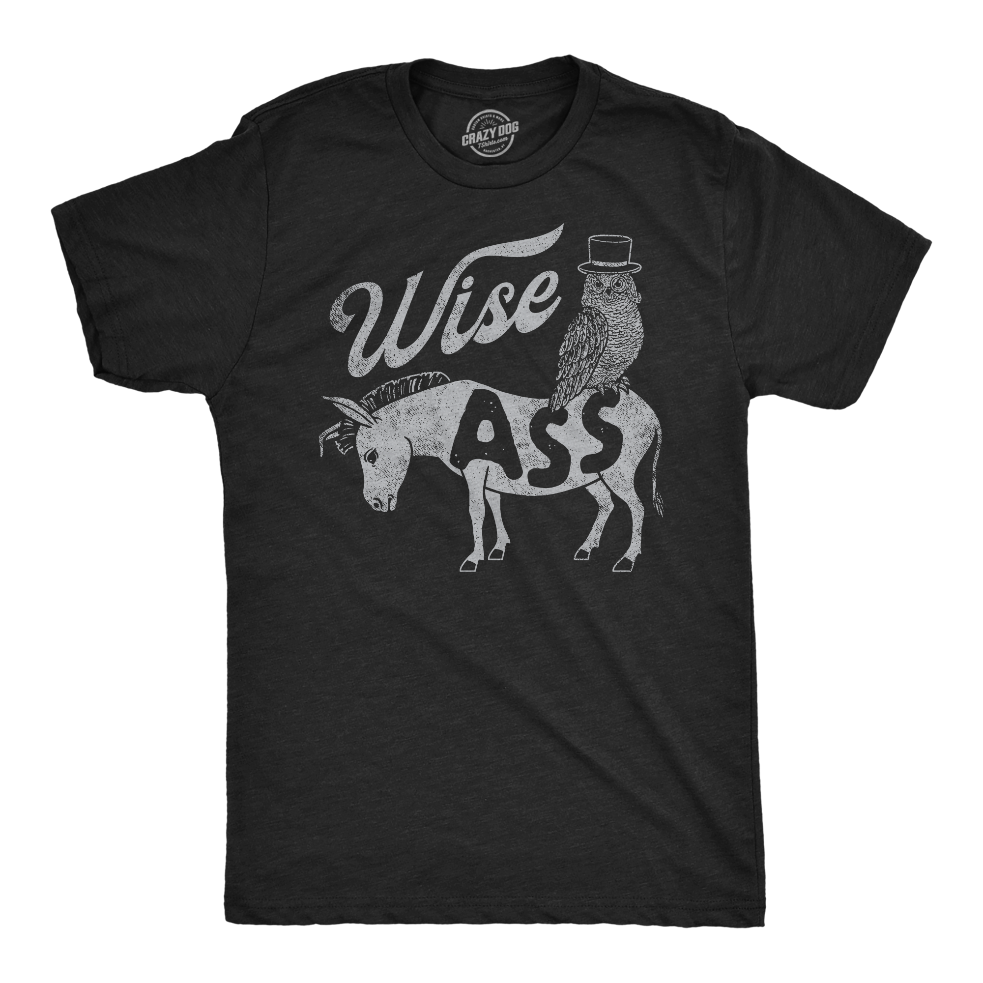 Funny Heather Black - Wise Ass Wise Ass Mens T Shirt Nerdy sarcastic animal Tee