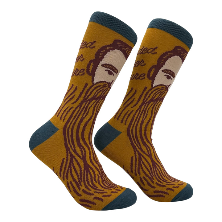 Funny Multi - Bearded Bearded For Her Pleasure Sock Nerdy Tee