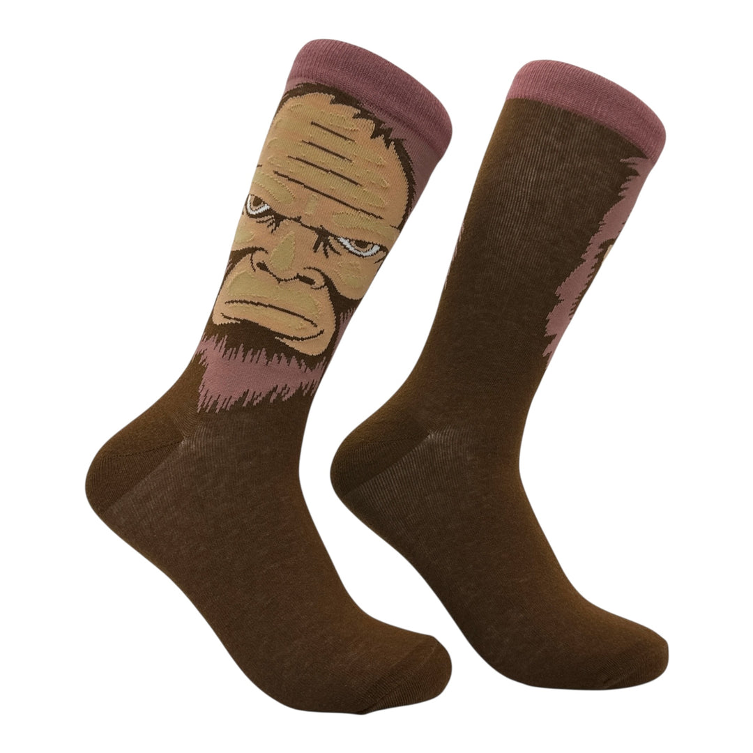 Funny Bigfoot Face Bigfoot Face Sock Nerdy camping Tee