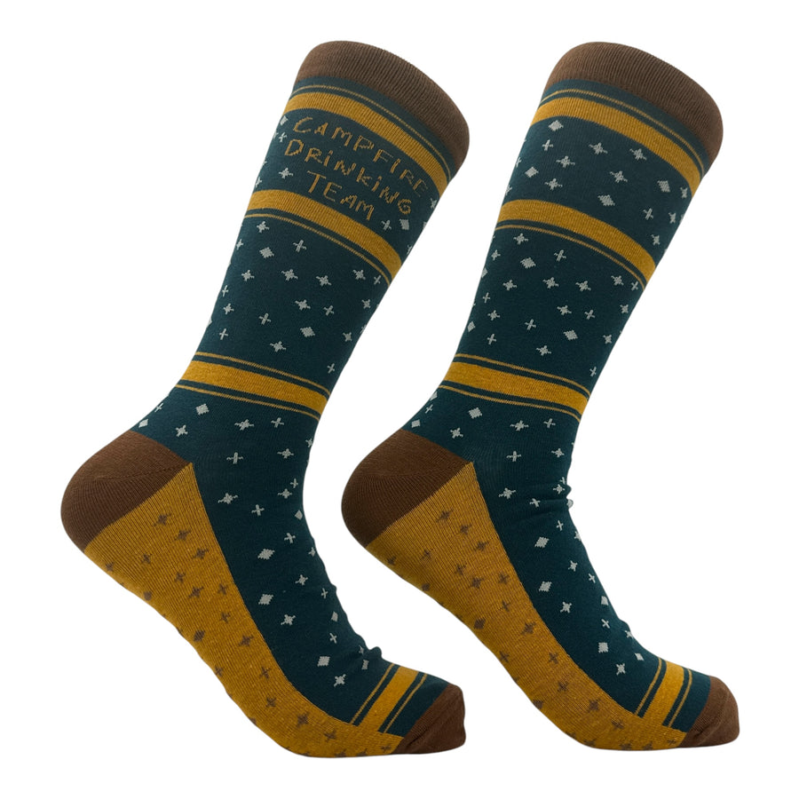 Funny Campfire Drinking Campfire Drinking Team Sock Nerdy Camping Drinking Sarcastic Tee