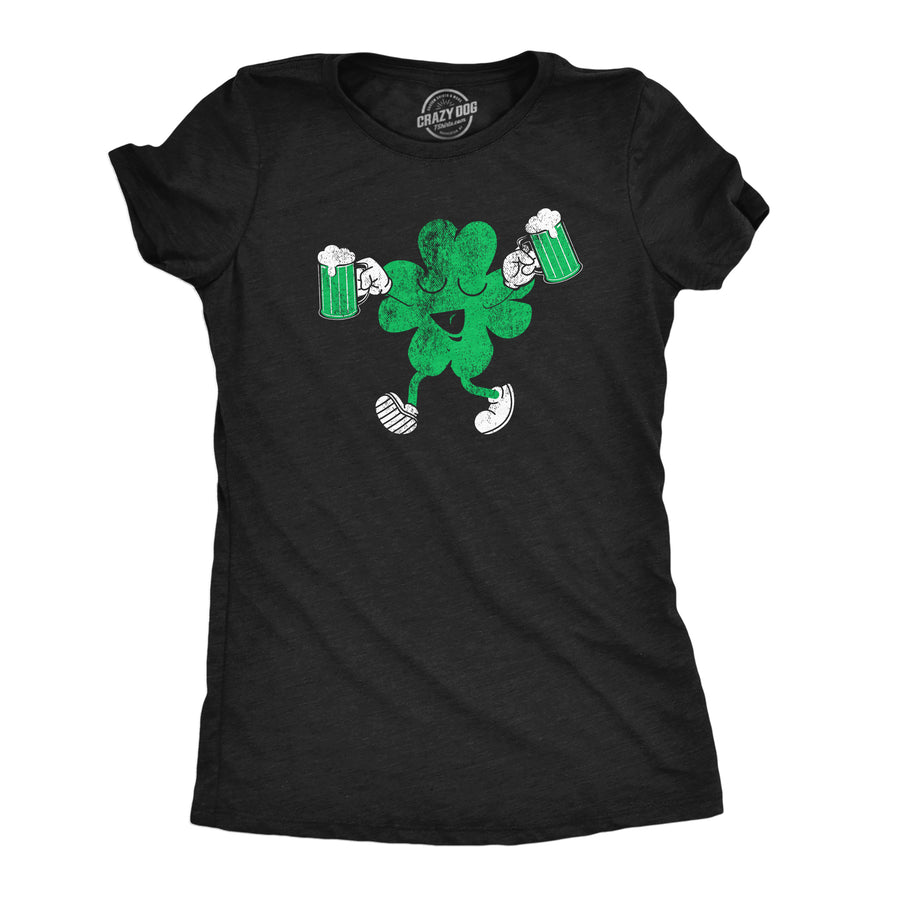 Funny Heather Black - Clover Drinking Clover Drinking Womens T Shirt Nerdy Saint Patrick's Day drinking sarcastic Tee