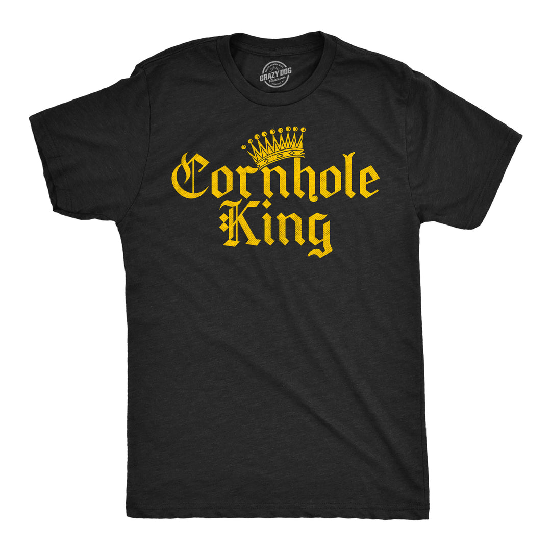 Funny Heather Black - Cornhole King Cornhole King Mens T Shirt Nerdy Tee