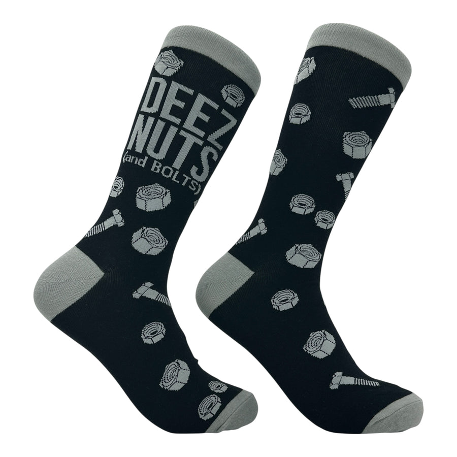 Funny Black - Deez Nuts Bolts Deez Nuts And Bolts Sock Nerdy mechanic offensive Tee