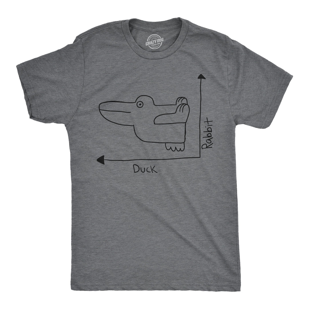 Funny Dark Heather Grey - Duck Rabbit Graph Duck Rabbit Graph Mens T Shirt Nerdy sarcastic animal Tee