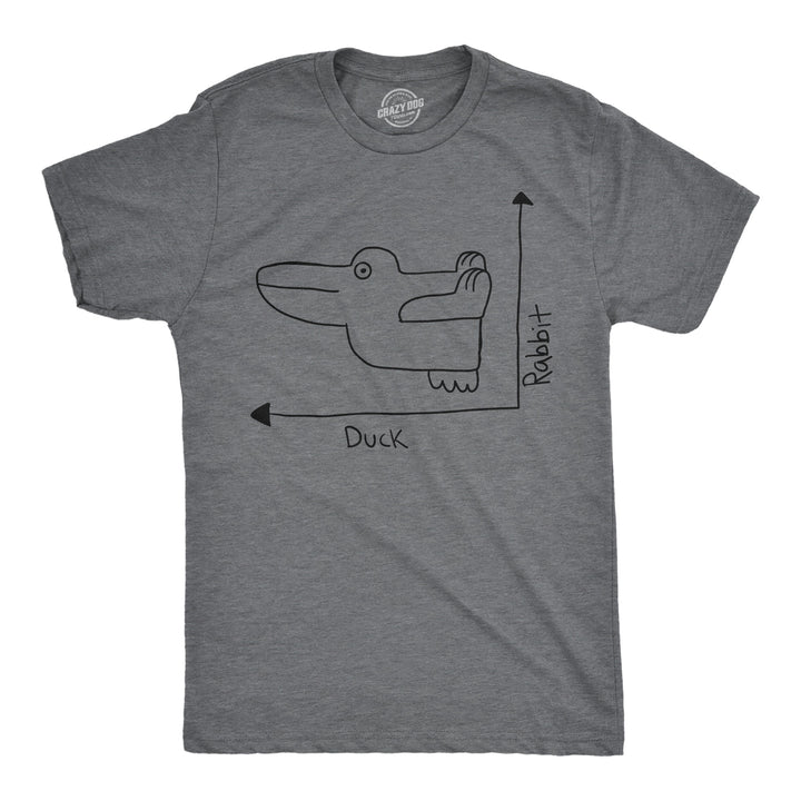 Funny Dark Heather Grey - Duck Rabbit Graph Duck Rabbit Graph Mens T Shirt Nerdy sarcastic animal Tee