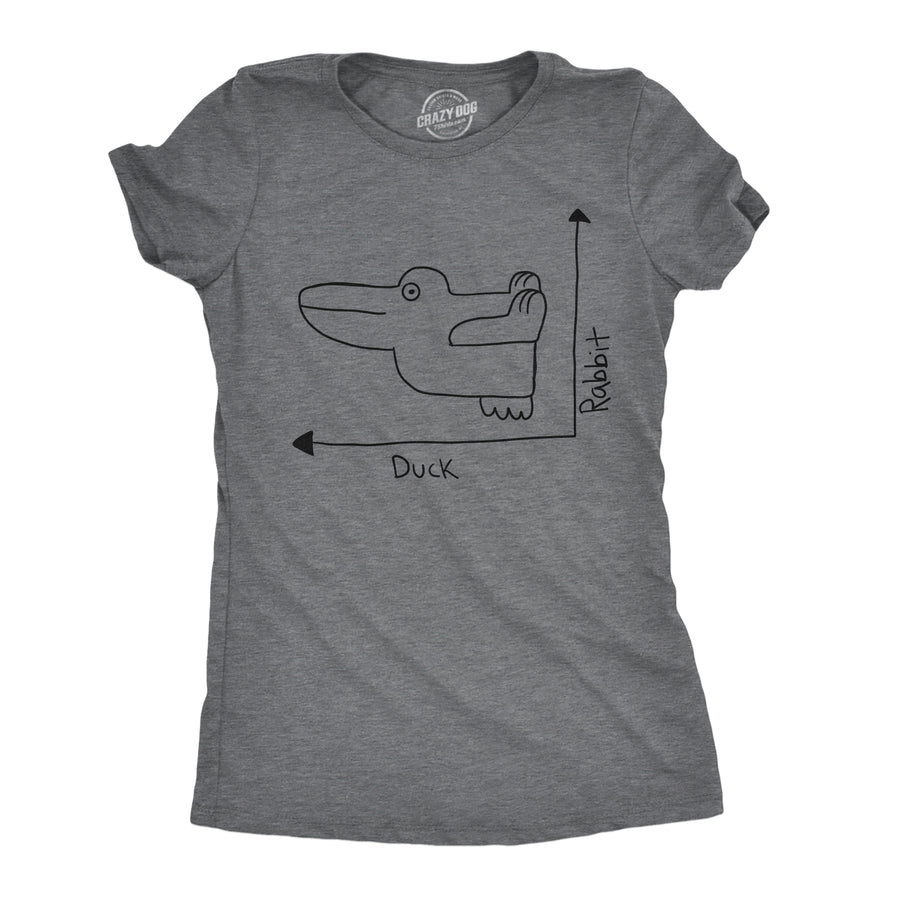 Funny Dark Heather Grey - Duck Rabbit Graph Duck Rabbit Graph Womens T Shirt Nerdy sarcastic animal Tee