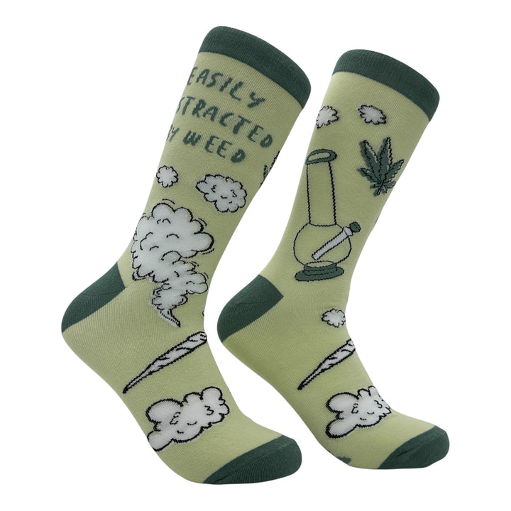 Funny Distracted Weed Easily Distracted By Weed Sock Nerdy 420 Tee