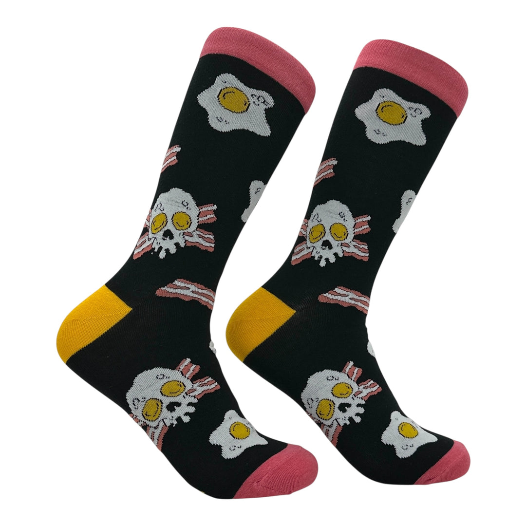 Funny Multi - Bacon Eggs Skull Bacon And Eggs Skull Sock Nerdy food Tee