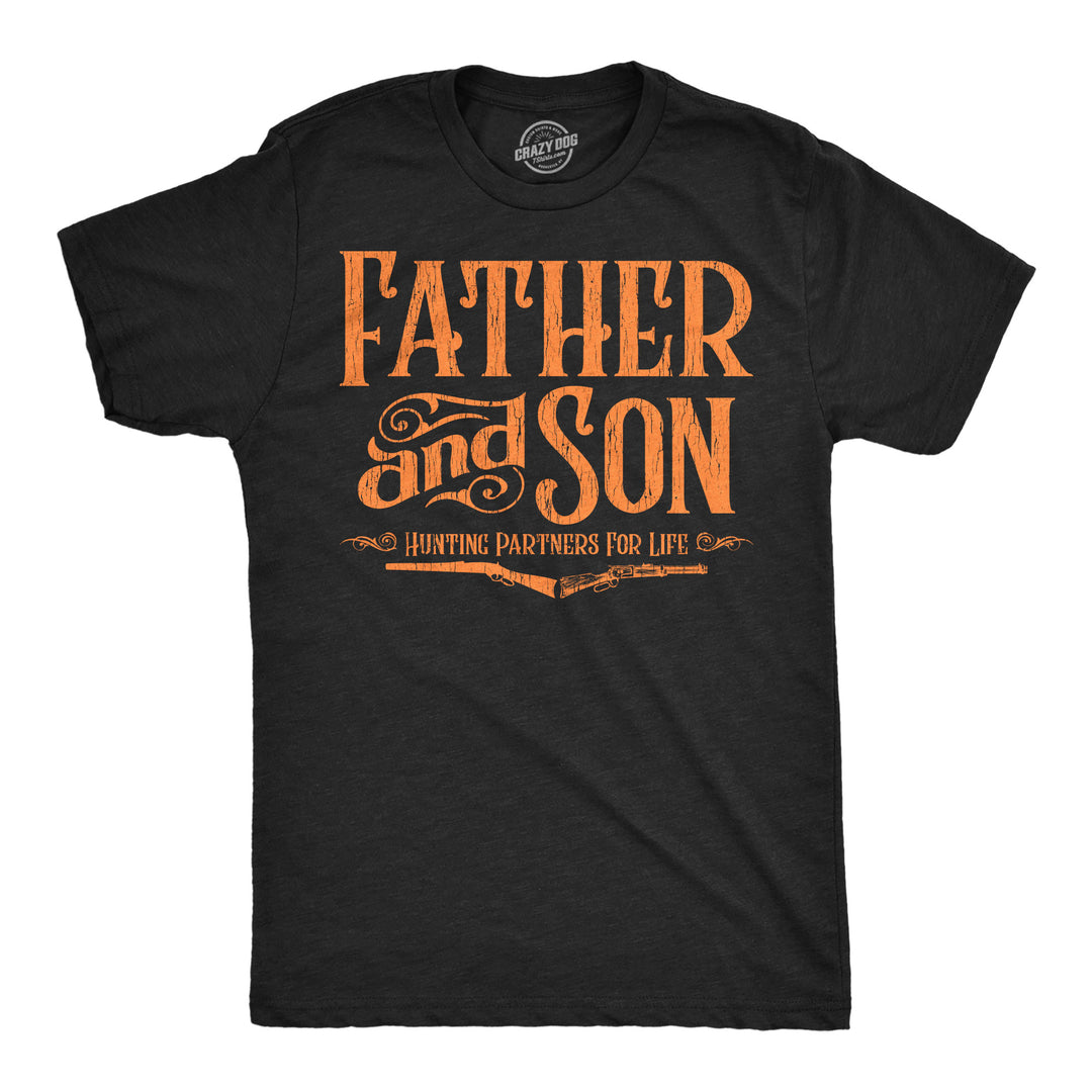 Funny Heather Black - Father Son Hunting Father And Son Hunting Partners For Life Mens T Shirt Nerdy Father's Day hunting Tee
