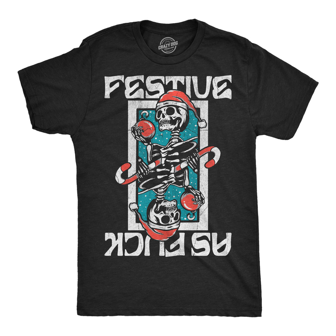 Funny Heather Black - Festive As Fuck Festive As Fuck Mens T Shirt Nerdy Christmas Tee