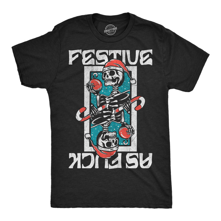 Funny Heather Black - Festive As Fuck Festive As Fuck Mens T Shirt Nerdy Christmas Tee