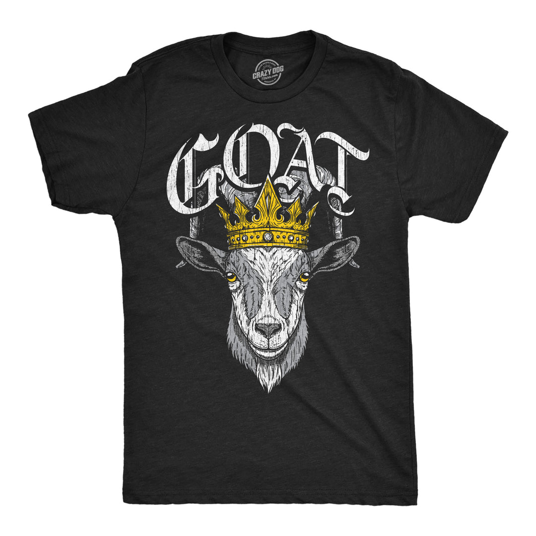 Funny Heather Black - Goat King Goat King Mens T Shirt Nerdy animal Tee