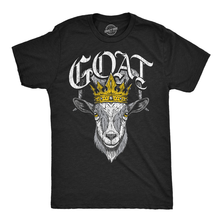 Funny Heather Black - Goat King Goat King Mens T Shirt Nerdy animal Tee