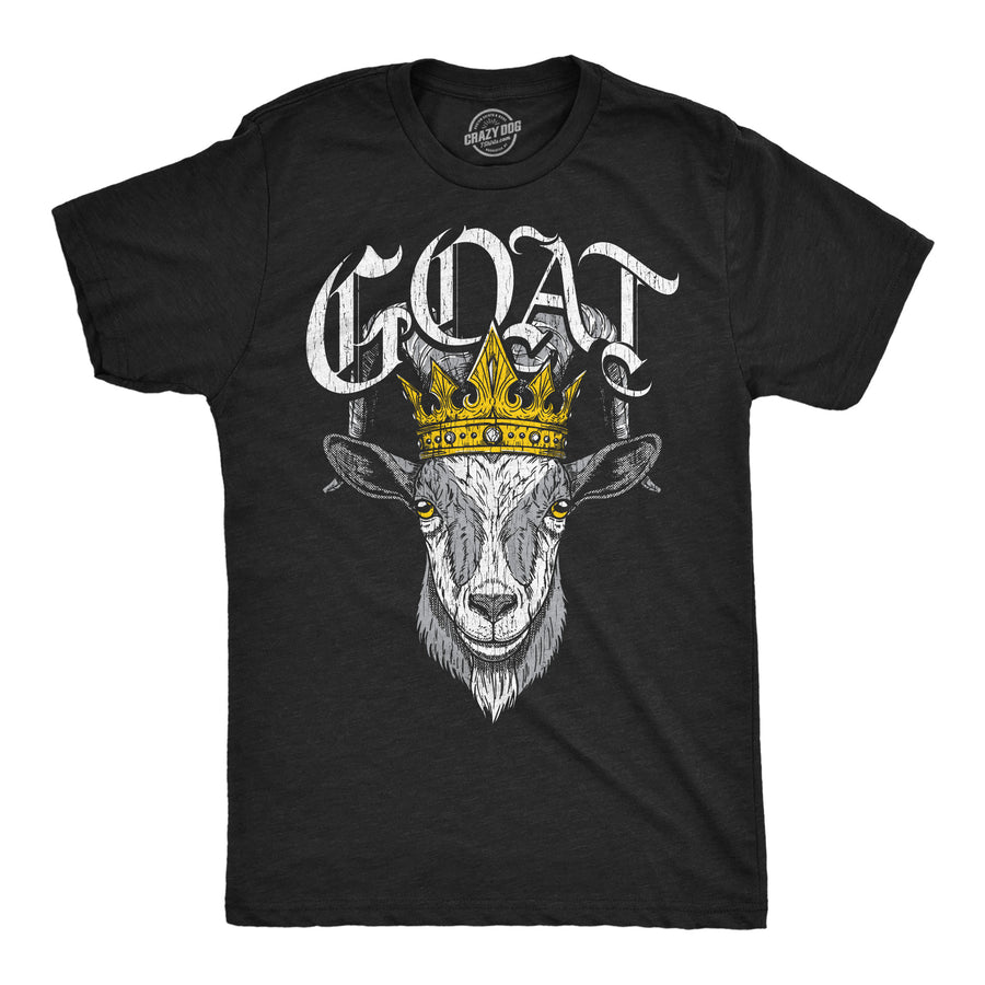 Funny Heather Black - Goat King Goat King Mens T Shirt Nerdy animal Tee