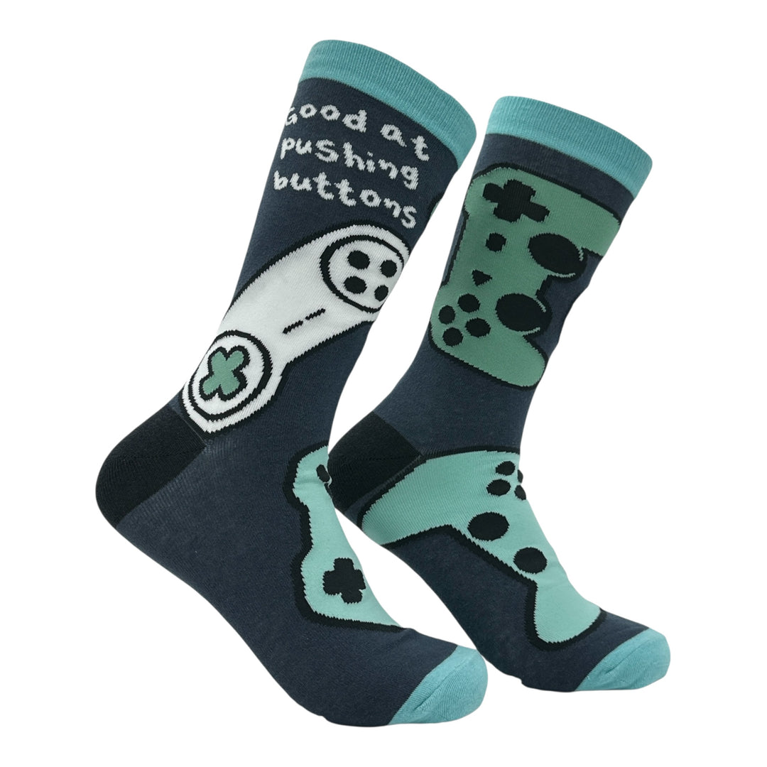 Funny Multi - Pushing Buttons Good At Pushing Buttons Sock Nerdy Video Games Tee