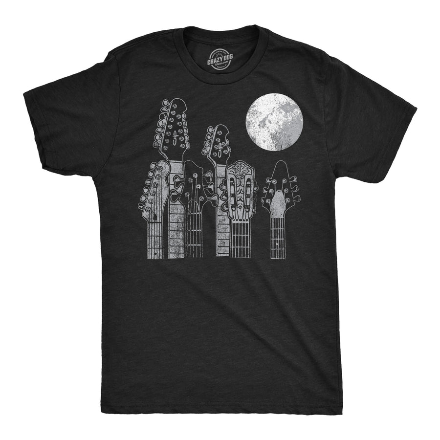 Funny Heather Black - Guitar Heads Guitar Heads Mens T Shirt Nerdy music Tee