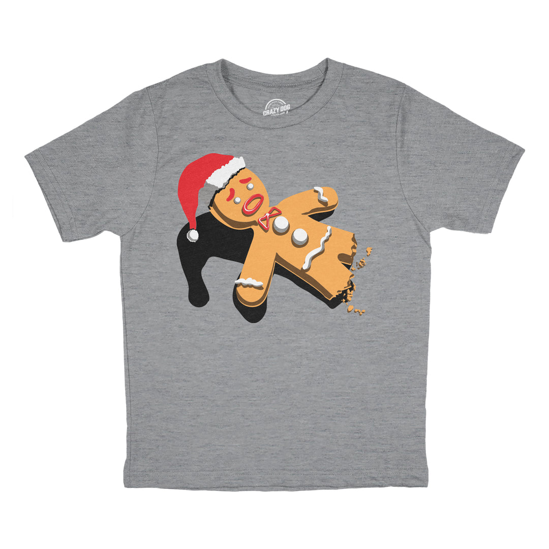 Funny Light Heather Grey - Half Eaten Half Eaten Gingerbread Toddler T Shirt Nerdy Christmas Food Tee