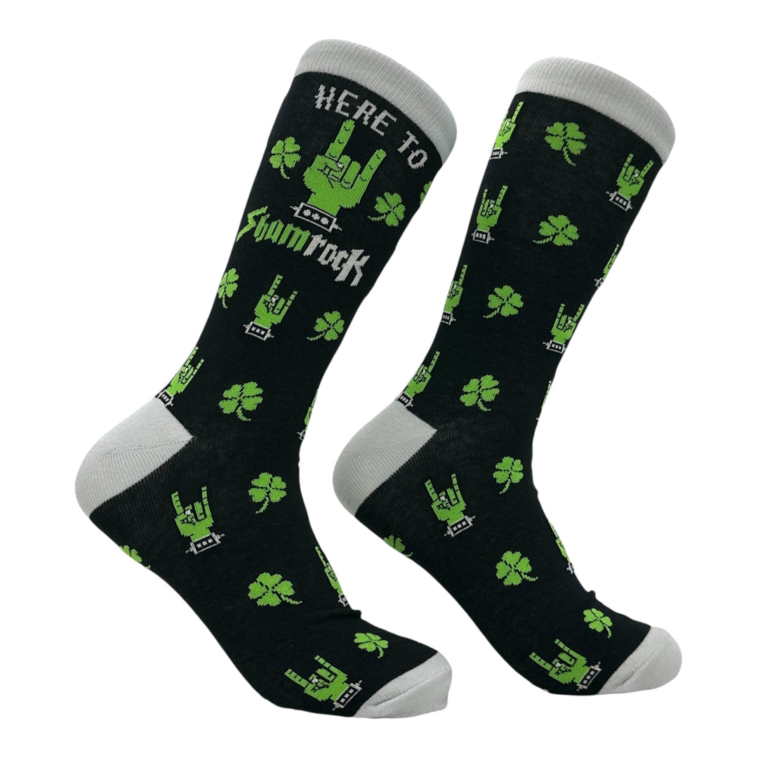 Funny Black - Shamrock Here To Shamrock Sock Nerdy Saint Patrick's Day music Tee