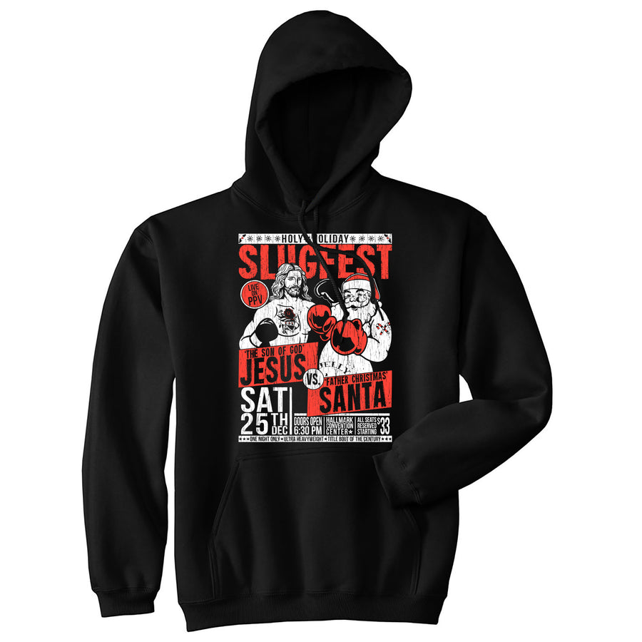 Funny Black - Holiday Slugfest Holy Holiday Slugfest Hoodie Nerdy Christmas sarcastic Tee