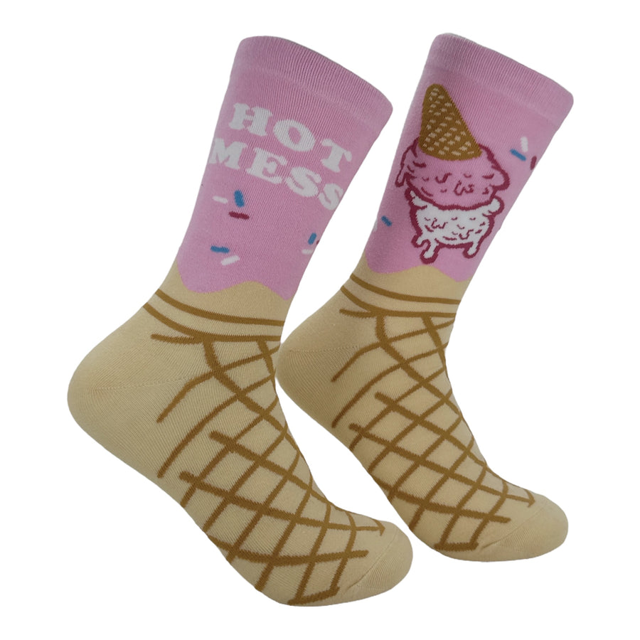 Funny Multi - Hot Mess Hot Mess Sock Nerdy food Tee
