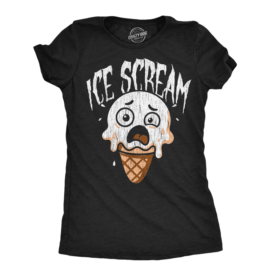 Funny Heather Black - Ice Scream Ice Scream Womens T Shirt Nerdy Halloween food Tee