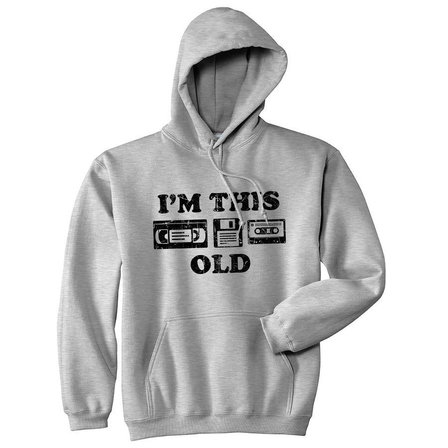 Funny Light Heather Grey - Im This Old Im This Old Hoodie Nerdy Birthday retro Tee