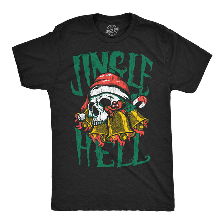 Funny Heather Black - Jingle Hell Jingle Hell Mens T Shirt Nerdy Christmas Tee