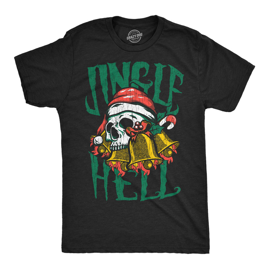 Funny Heather Black - Jingle Hell Jingle Hell Mens T Shirt Nerdy Christmas Tee