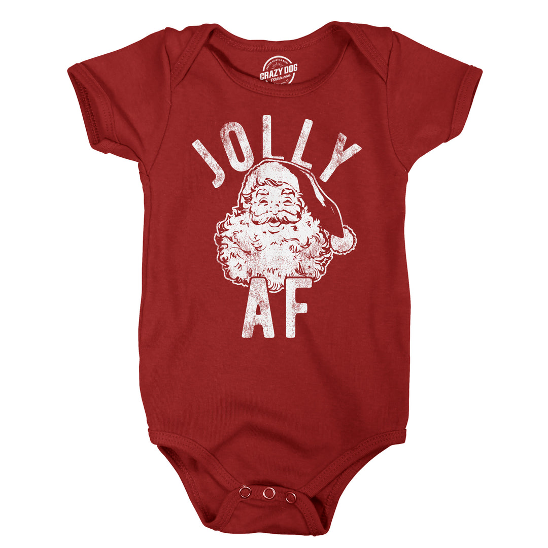 Funny Heather Red - Jolly AF Jolly AF Onesie Nerdy Christmas Tee