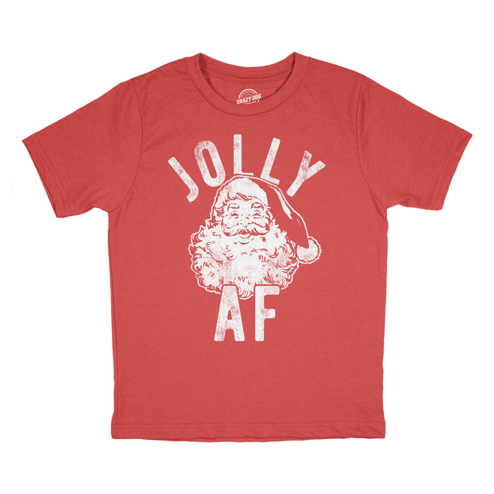 Funny Heather Red - Jolly AF Jolly AF Toddler T Shirt Nerdy Christmas Tee