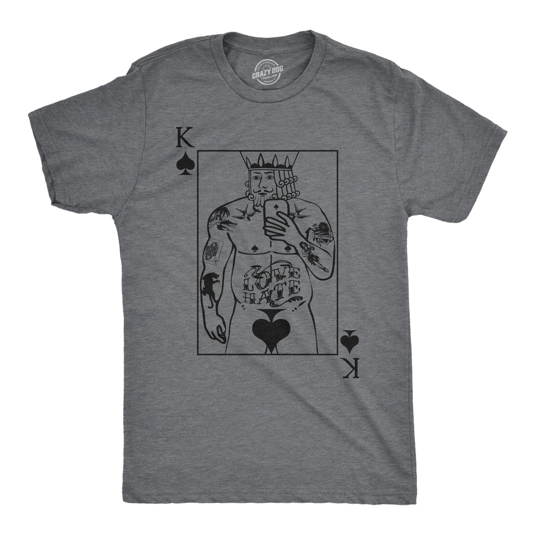 Funny Dark Heather Grey - King Of Spades King Of Spades Mens T Shirt Nerdy sarcastic Tee