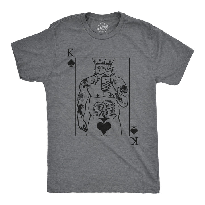 Funny Dark Heather Grey - King Of Spades King Of Spades Mens T Shirt Nerdy sarcastic Tee