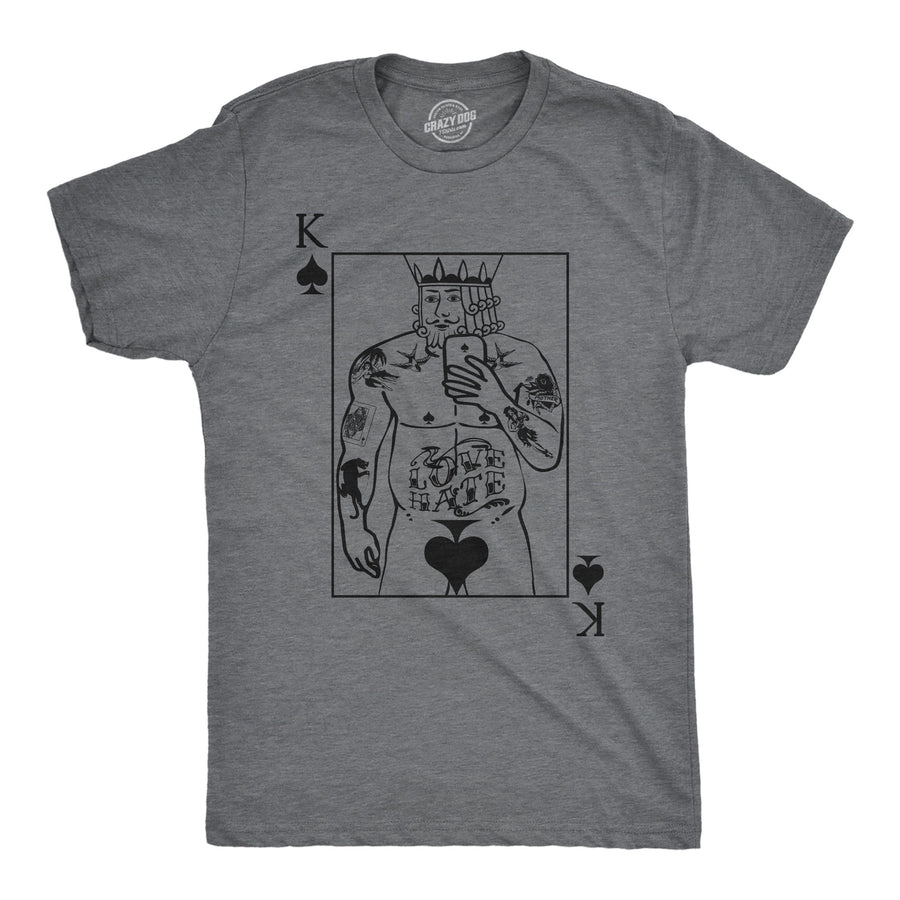 Funny Dark Heather Grey - King Of Spades King Of Spades Mens T Shirt Nerdy sarcastic Tee