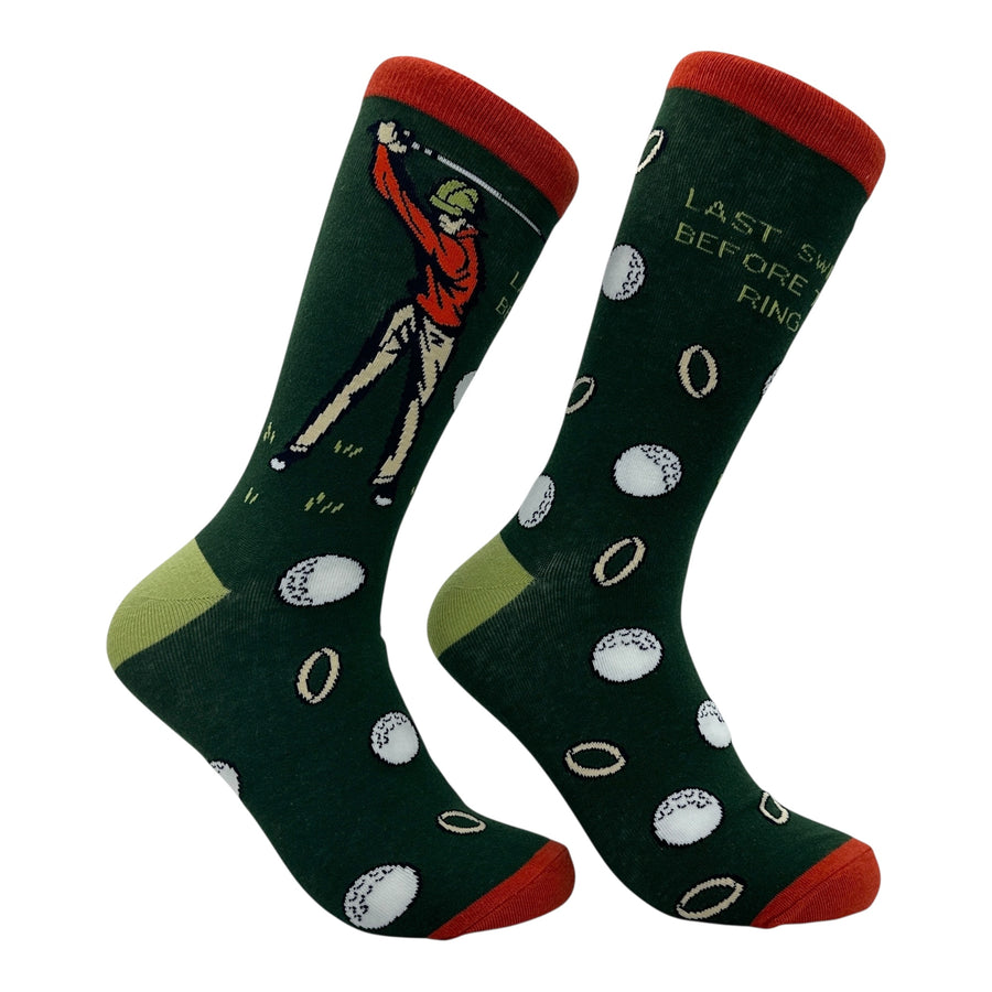 Funny Last Swing Last Swing Before The Ring Sock Nerdy Golf Tee