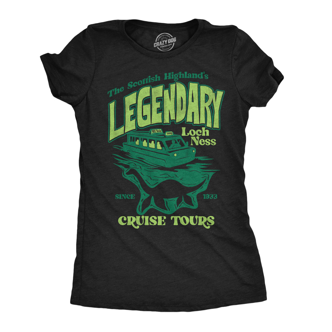 Funny Heather Black - Loch Ness Cruise Tours Lengendary Loch Ness Cruise Tours Womens T Shirt Nerdy animal Tee