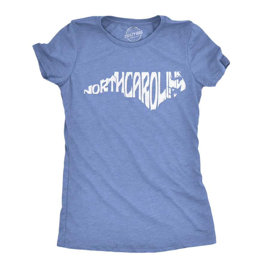 Funny Heather Light Blue - North Carolina North Carolina Womens T Shirt Nerdy Tee