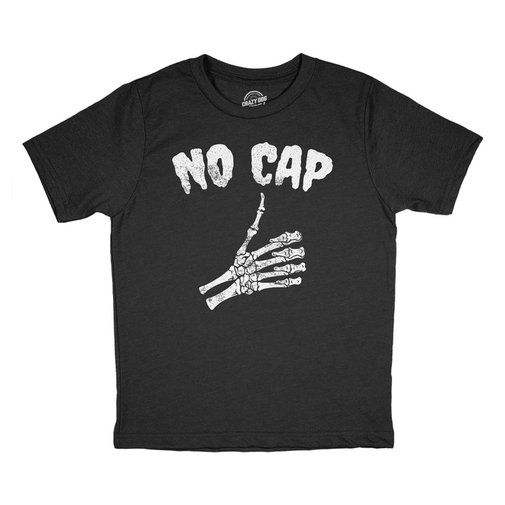 Funny Heather Black - No Cap No Cap Youth T Shirt Nerdy Halloween Tee