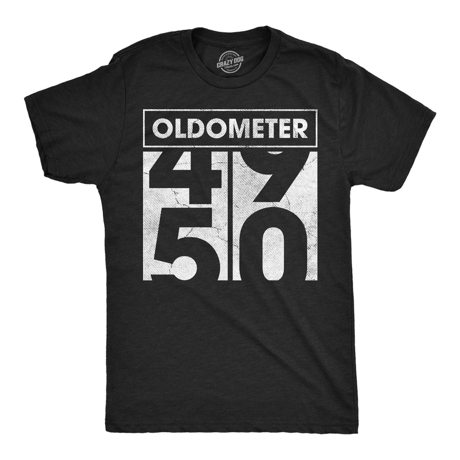 Funny Heather Black - Oldometer Oldometer Mens T Shirt Nerdy sarcastic Tee
