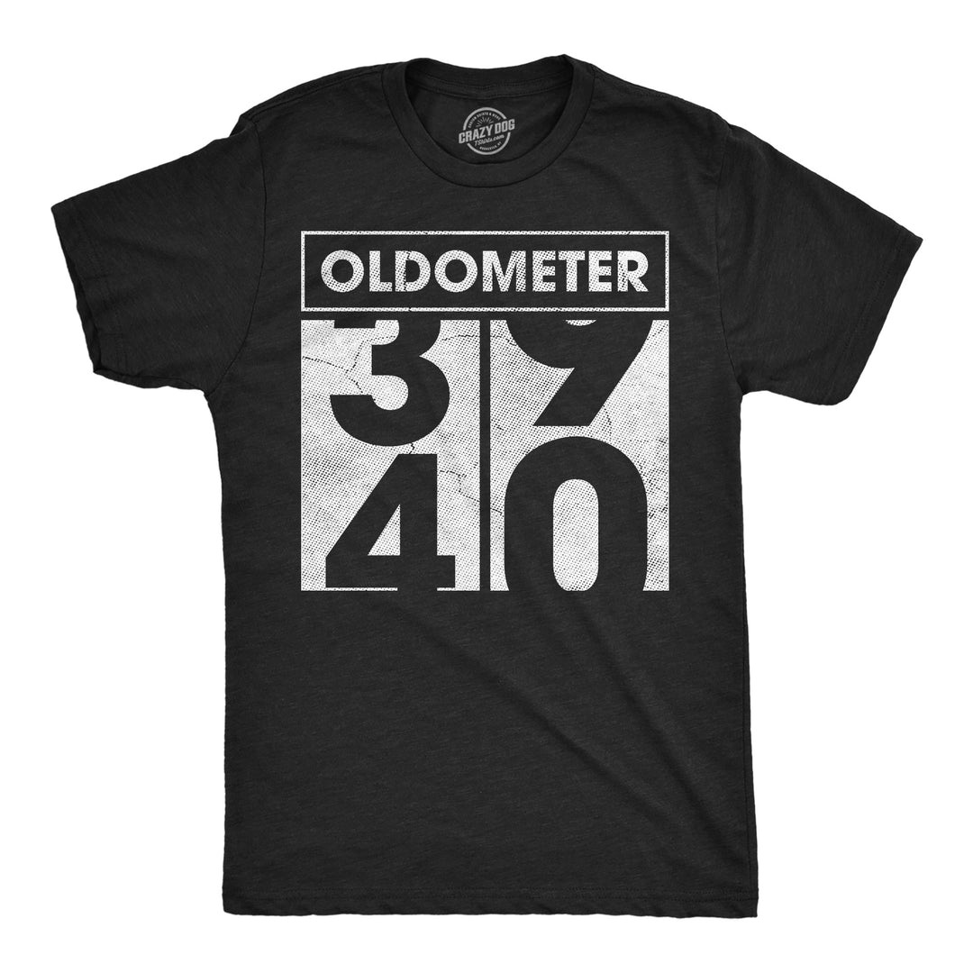 Funny Heather Black - Oldometer 39 40 Oldometer 39 to 40 Mens T Shirt Nerdy sarcastic Tee