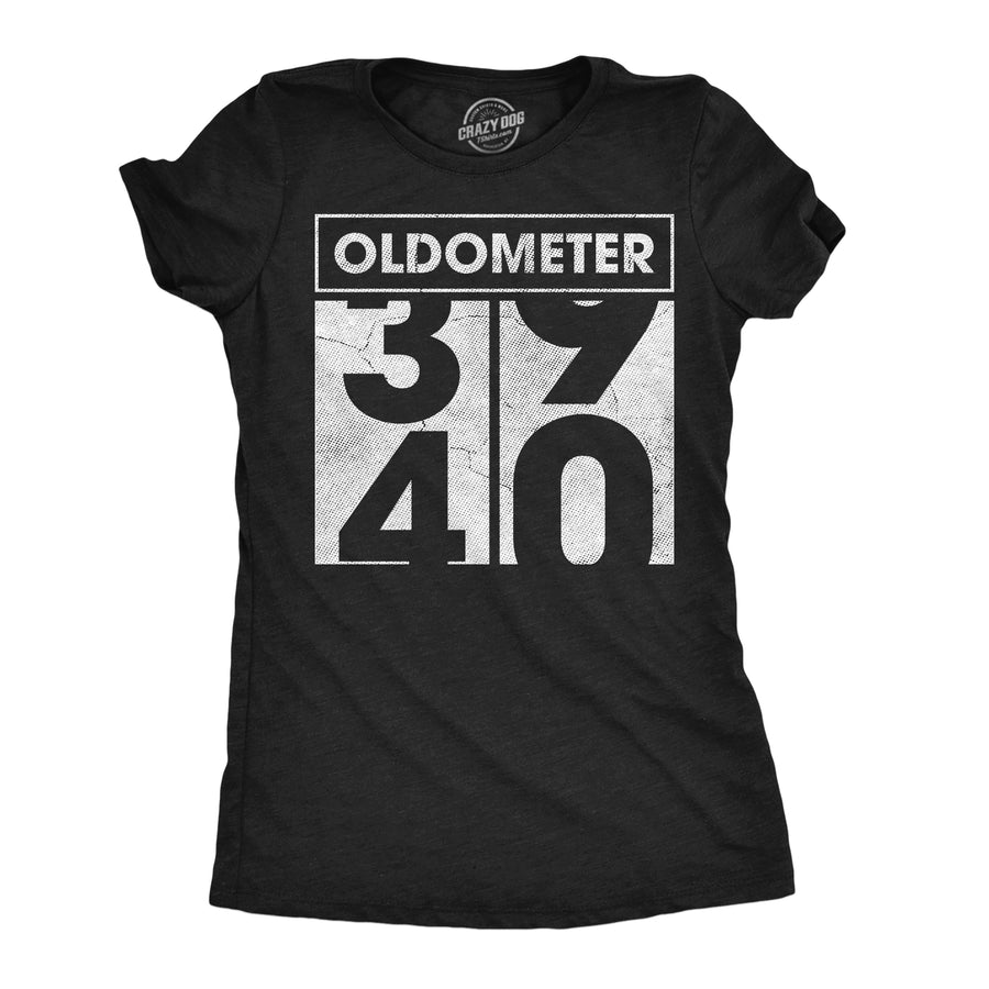 Funny Heather Black - Oldometer 39 40 Oldometer 39 to 40 Womens T Shirt Nerdy sarcastic Tee