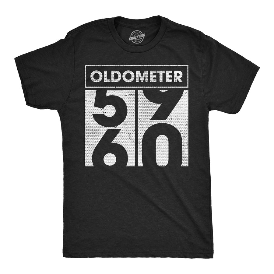 Funny Heather Black - Oldometer 59 60 Oldometer 59 to 60 Mens T Shirt Nerdy sarcastic Tee