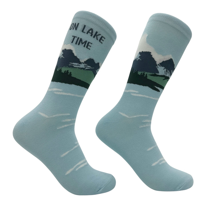 Funny Multi - Lake Time On Lake Time Sock Nerdy Vacation Tee