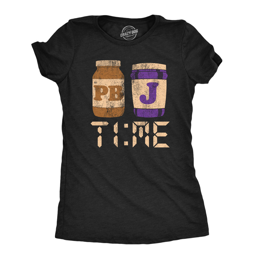 Funny Heather Black - PBnJ Time PBnJ Time Womens T Shirt Nerdy food Tee